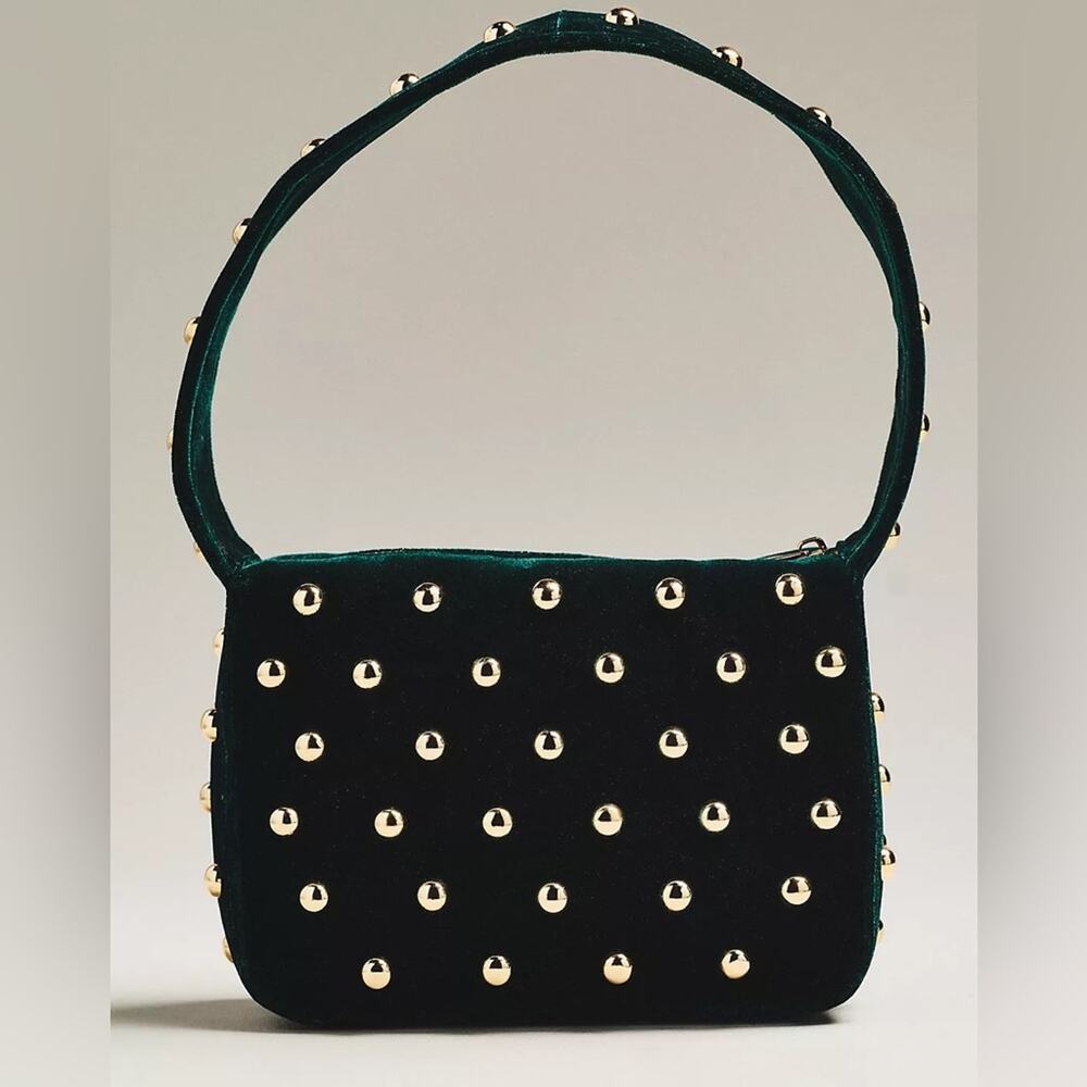 By Anthropologie Studded Velvet Shoulder Bag - Picture 2 of 6
